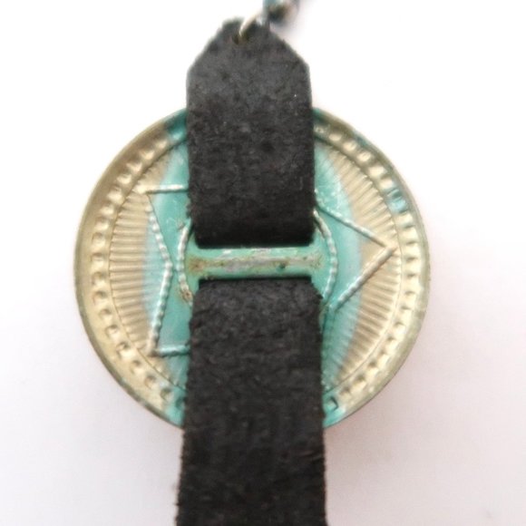 Western Concha & leather drop earrings - Picture 3 of 3